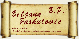 Biljana Paskulović vizit kartica